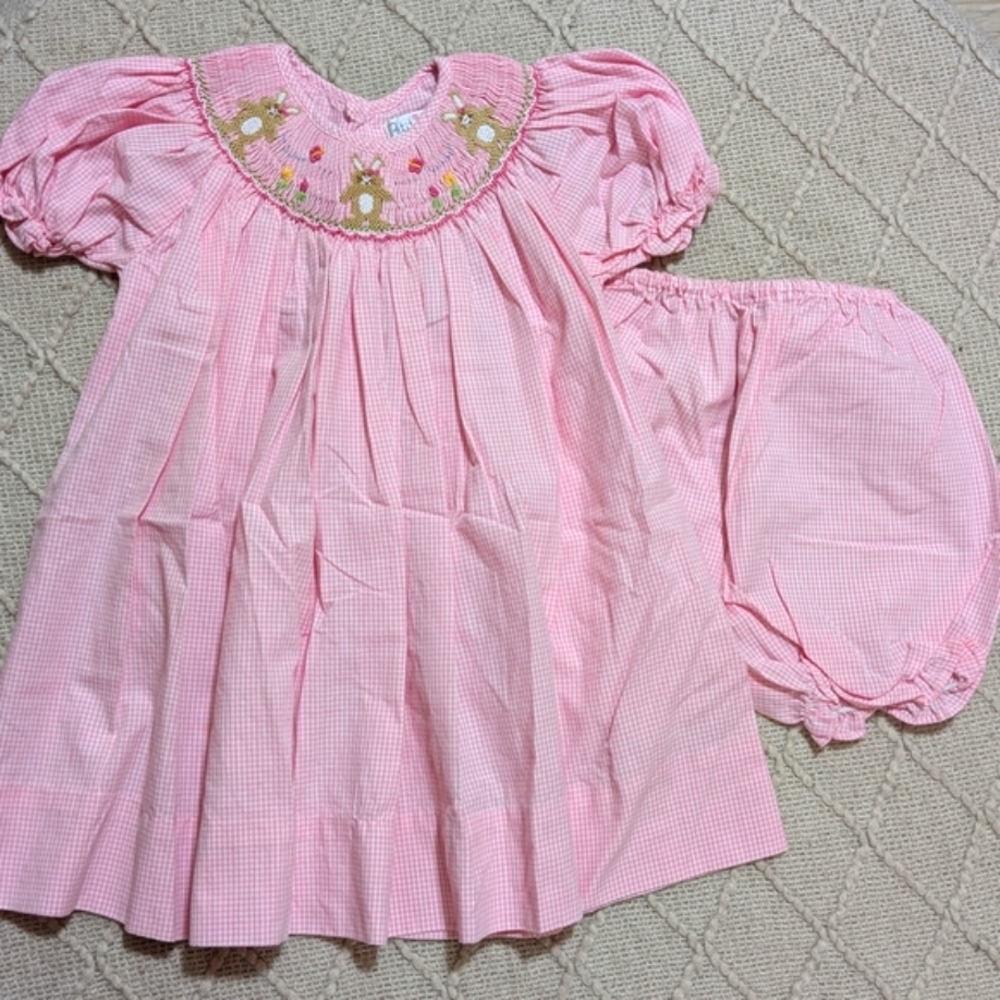 Petit Ami Pink Gingham Baby Ensemble 12 Months